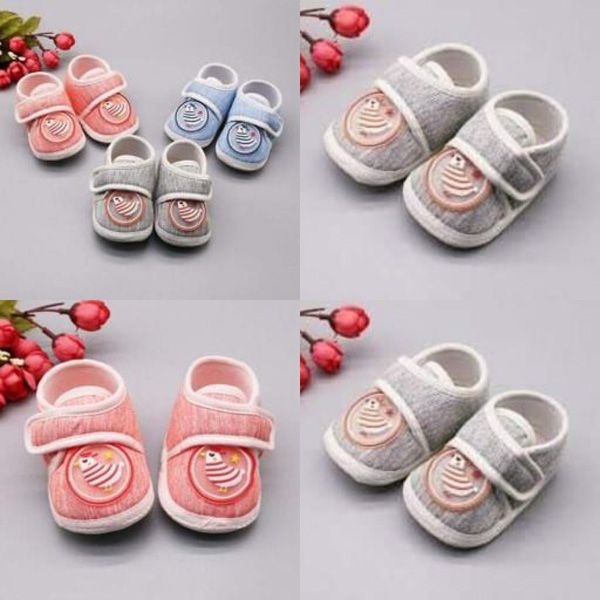 Fashionable Baby Girl Slipper / Cartoon Pattern Casual Cotton Shoe Toddler Striped Soft Sole Shoes First Walkers 0-14 Months For Baby . Easy And Comfortable Children Shoes..