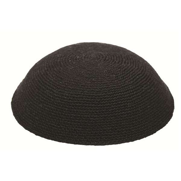 HIGH QUALITY BLACK KNITTED YARMULKE KIPPAH KIPPOT SIZES