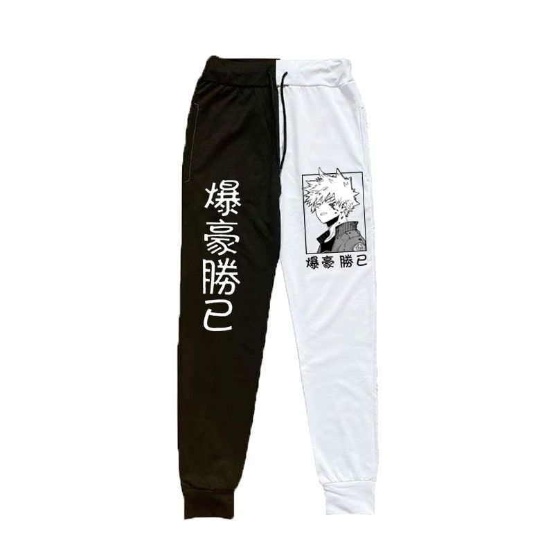 Jnese anime My Hero Academia Katsuki Bakugo Harajuku Print Double Color Pants Joggers Men Women Casual Sweatpants