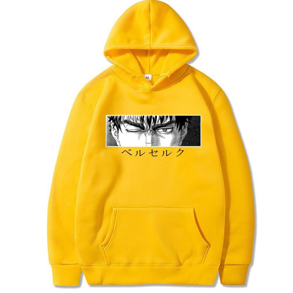 Men Berserk Guts Hoodie Manga Pullovers Hoodies Sweatshirts Anime Eye Print Anime Hoody Streetwear Tops