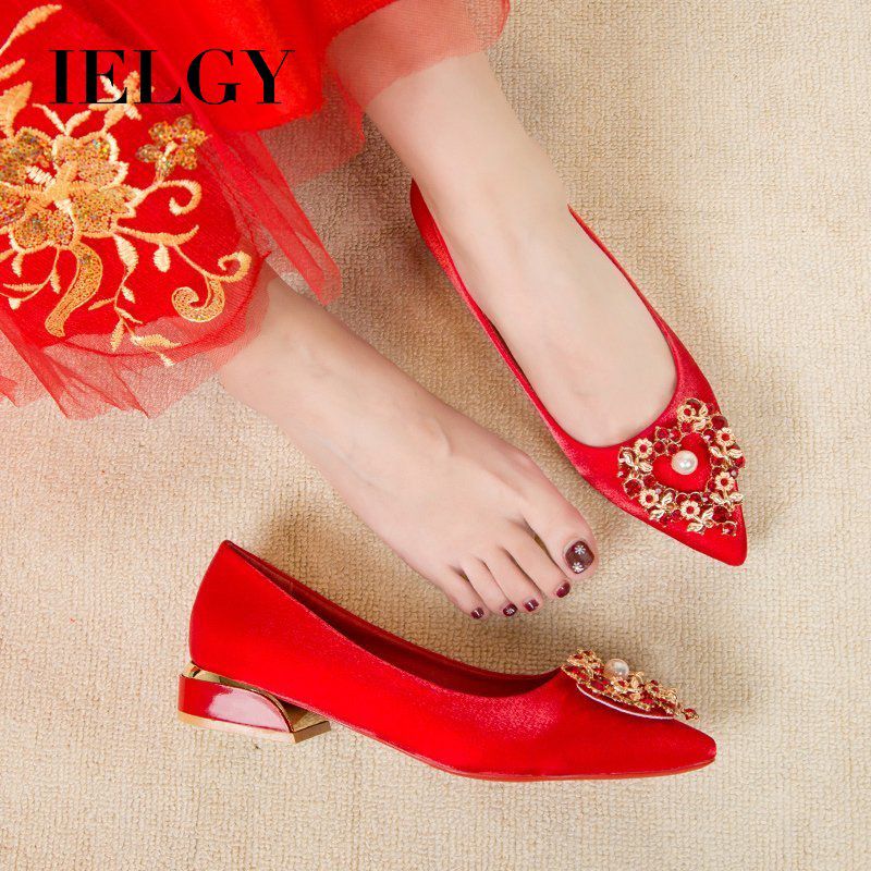 Korean women's slippers pointed thick suede material slippers(null)
