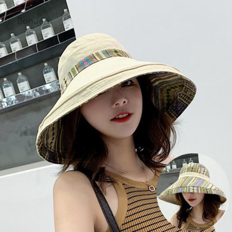 【BestGO】Fashion New Big Bow Denim Blue Sun Hat Summer Women Anti UV  Beach Hat Bow Foldable Bucket Hat Fisherman CapWomen's Bucket Hats