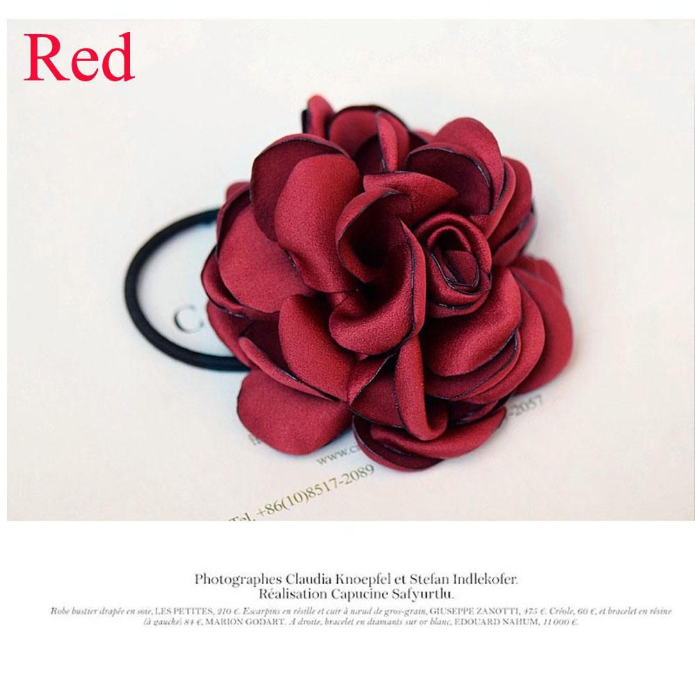 【BestGO】1pc New Women Hair Band Rope Elastic Rose Flower Ponytail Holder Scrunchie Accessories