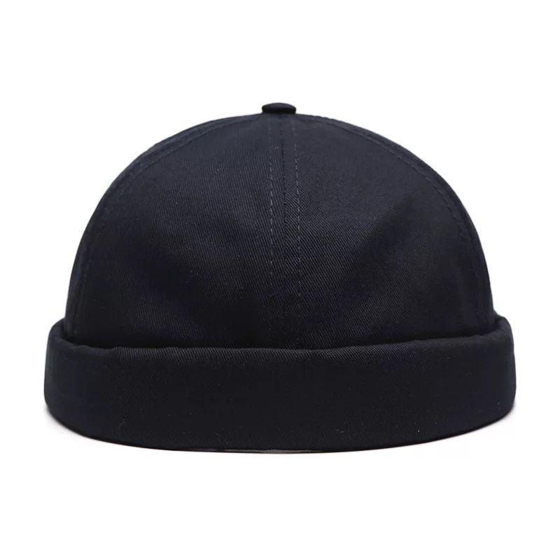 Uni Docker Sailor Biker Cap Streetwear Pumpkin Vintage Navy Brimless Beanies Hat Melon Sailor Casual Short Harajuku Cap