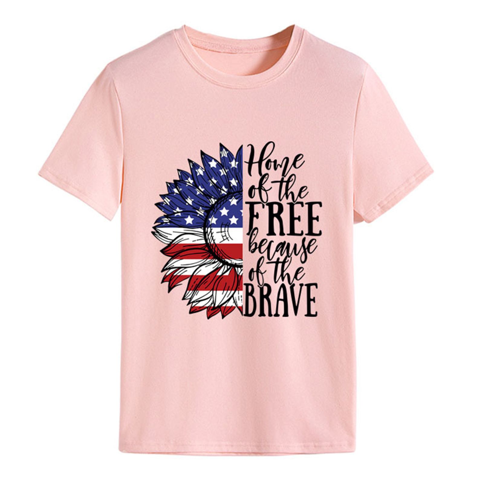 Women Pullover Top Elegant Breathable Sunflower O-neck T-shirt