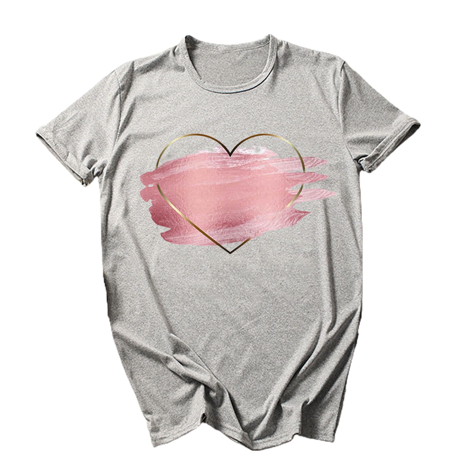 Pullover T-shirt Stretchy Love Graphic Printing Summer Top