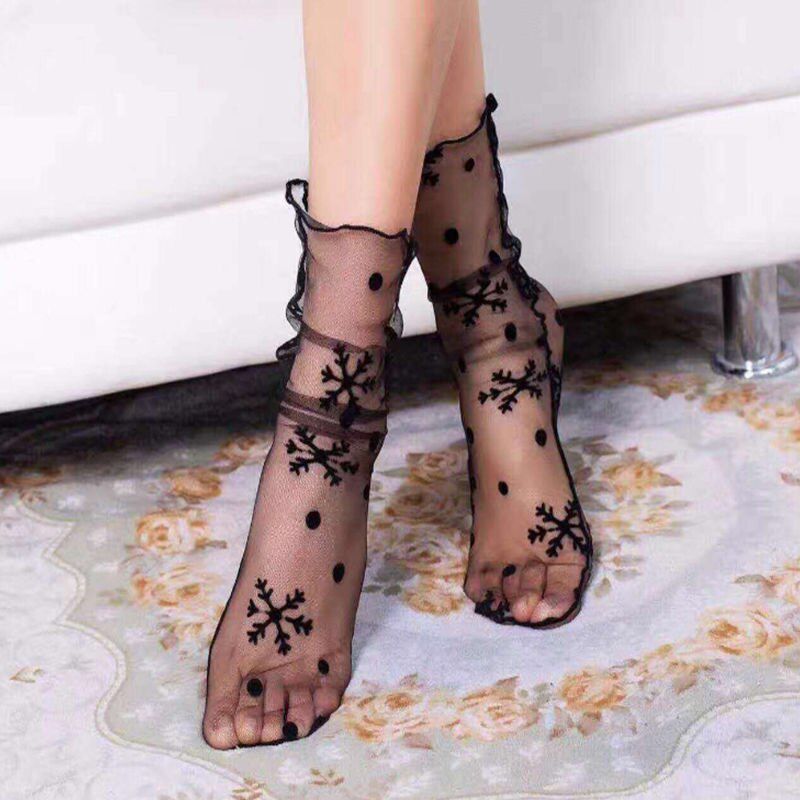 Hollow Out Socks Mesh Stars Women Thin Socks Slim Fishnet Socks Hosiery