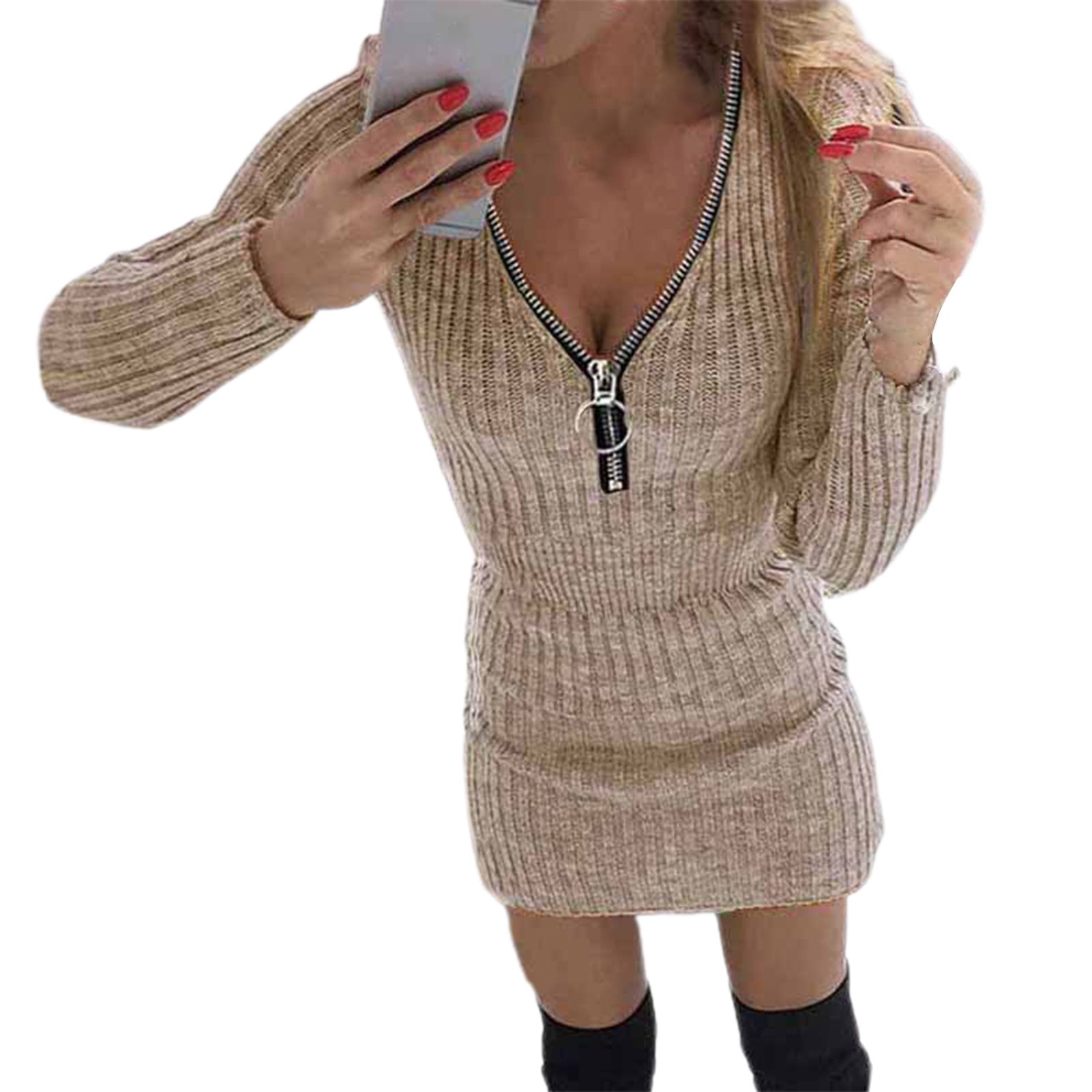 Bodycon Dress Skinny Mid Waist Above Knee Dress