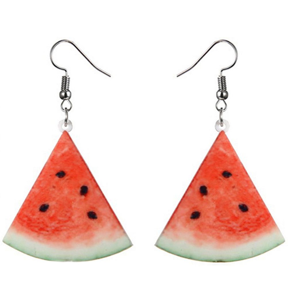 Sweet Fruit Watermelon Strawberry Dangle Women Ear Hook Earrings Party Jewelry