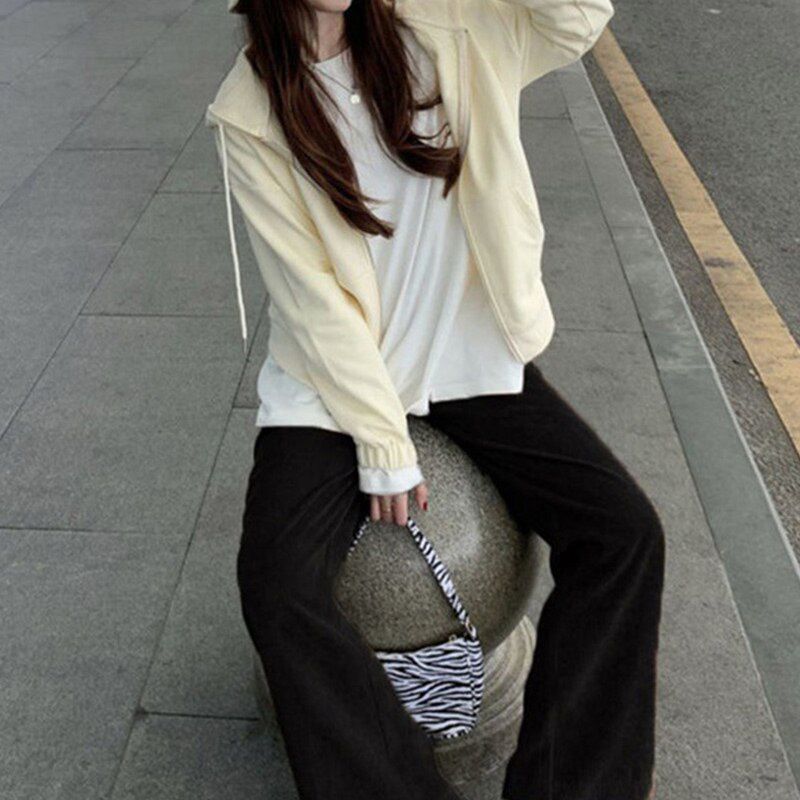 Beige Corduroy Wide Leg Pants Women Korean Style Soft Girl Pink Spring Plus Size Black Trousers For Female Oversize