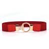 Simple Wide Waistband Women Metal Round Buckle Decoration Dresses Jket Belt