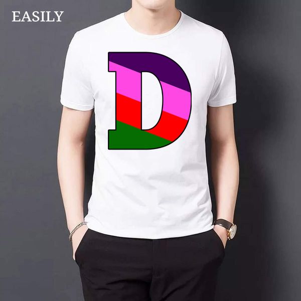 Four Colors Alphabet Letter "D" T-Shirt
