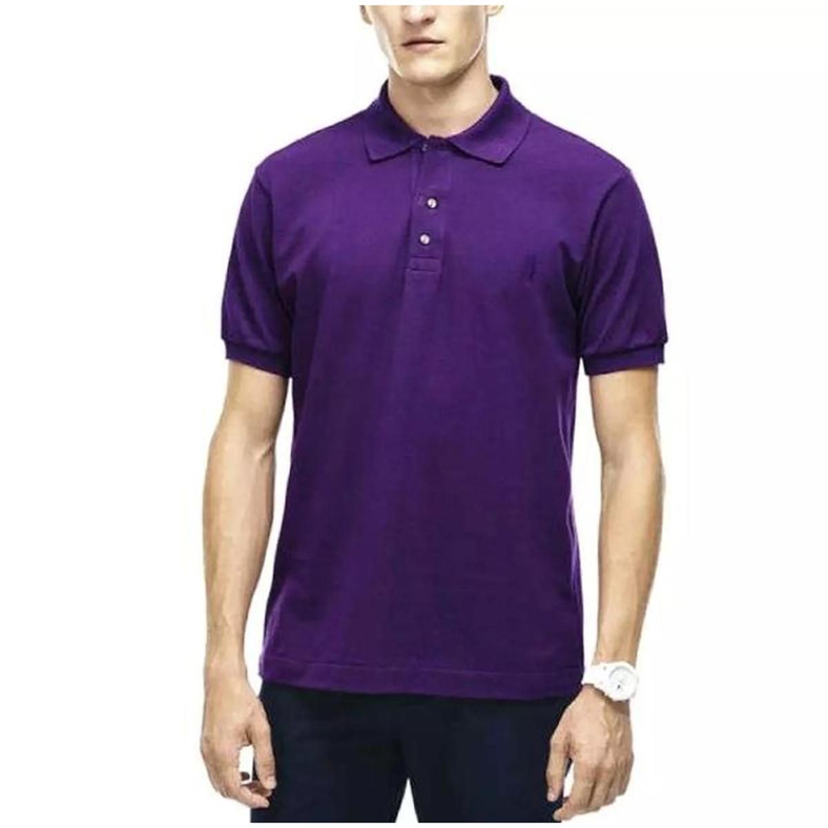 Purple Cotton Polo for Men