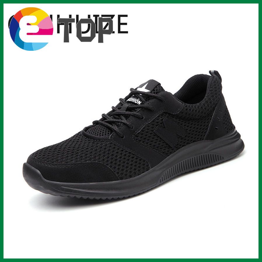 Work safety shoes men's non-slip anti-puncture steel toe cap safety shoes flying woven surface breathable outdoor protective boots