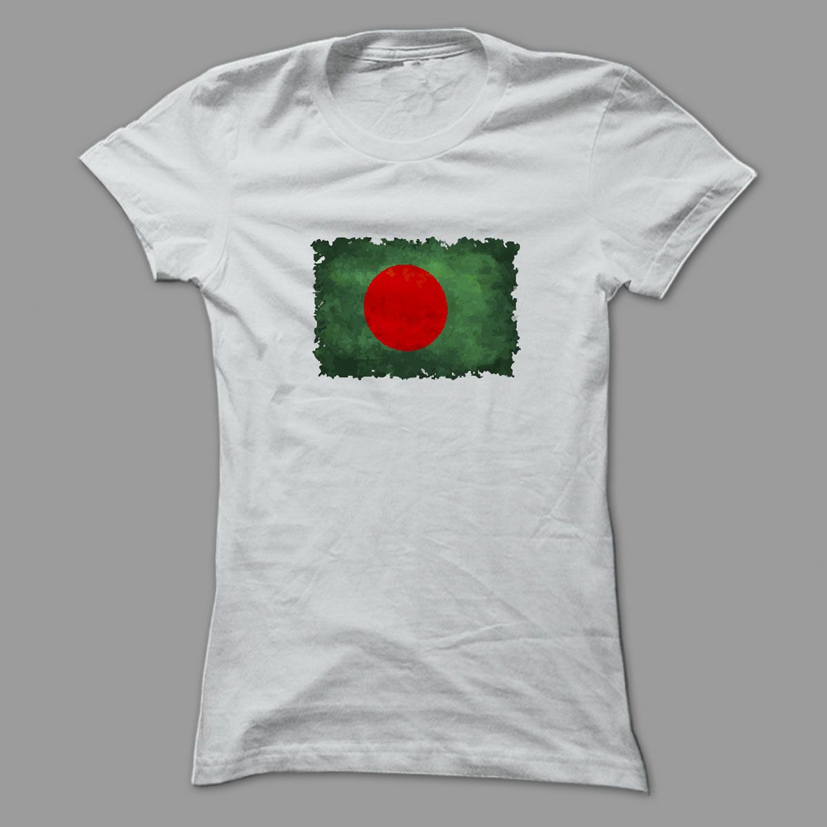 Bangladeshi Flag White Polyester T-shirt  Taz Fashion