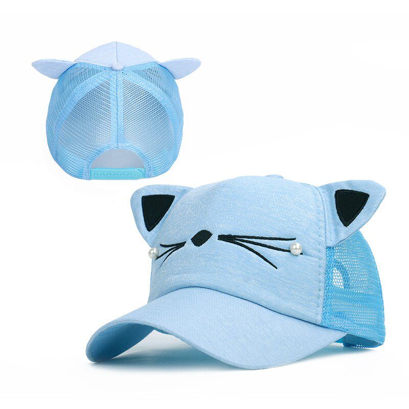 2019 Fashion Children's Baseball cap Cute Hat Kitten Ears High Quality Adjustable Boy Kids Baby Mesh Lovely Cotton