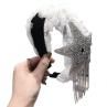 Women Rhinestone Star Tassel Knotted Wide Brim Headband Hair Hoop cessory