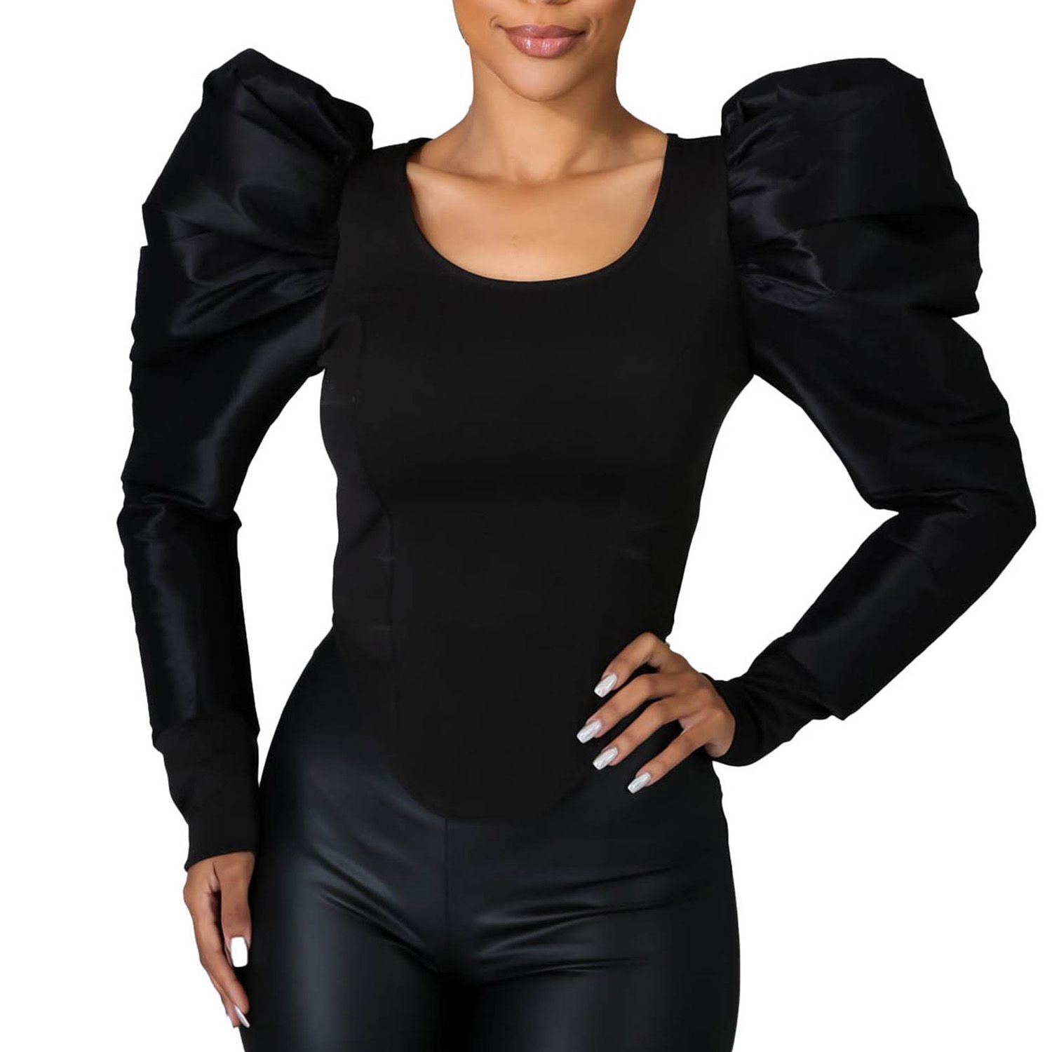 Spg Top Hard-weag Ladies Fashion Spg Slim Blouse Top