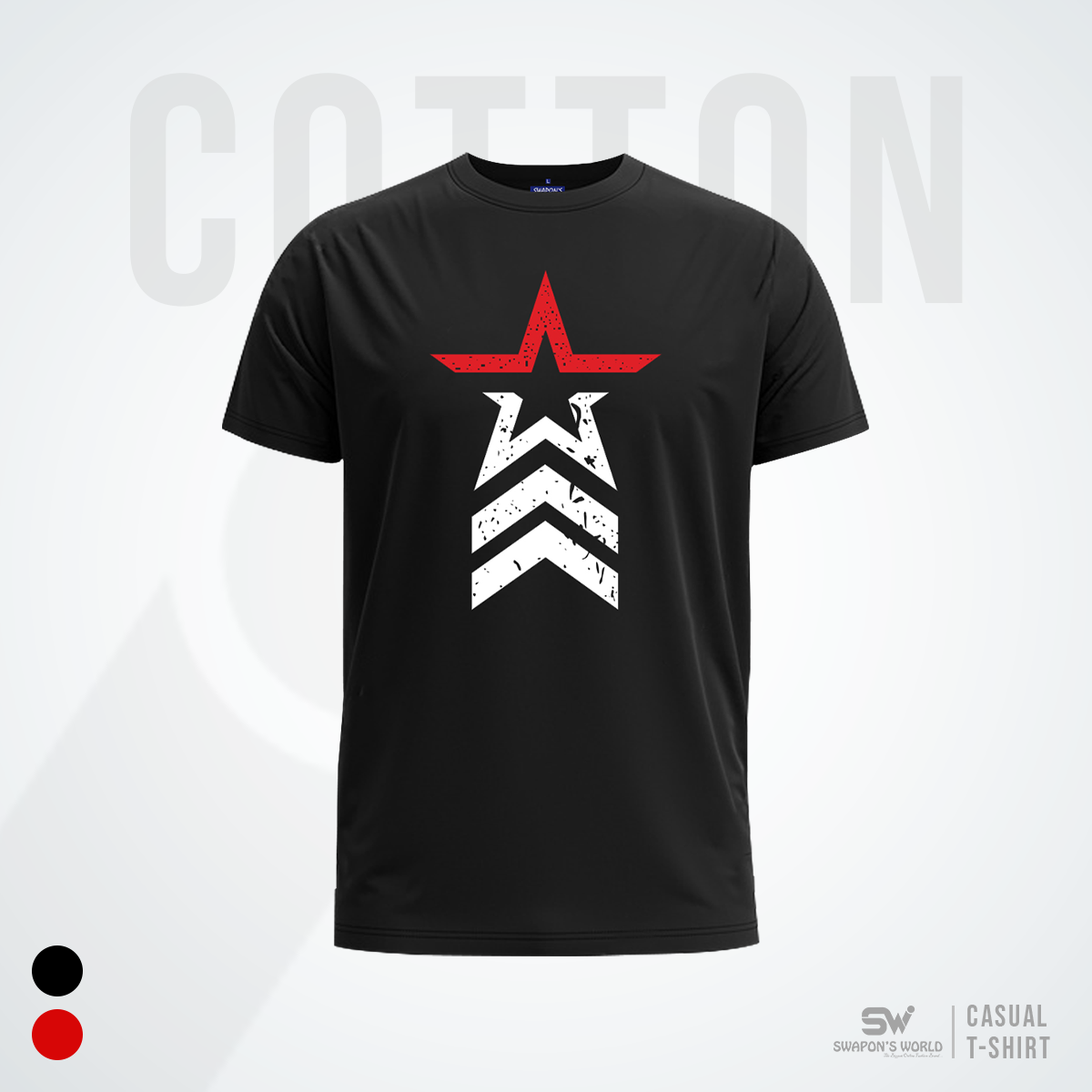 Black Cotton Half Sleeve T-Shirt for Men Code-SW3883T - T Shirt For Men - T Shirt - T Shirt For Man