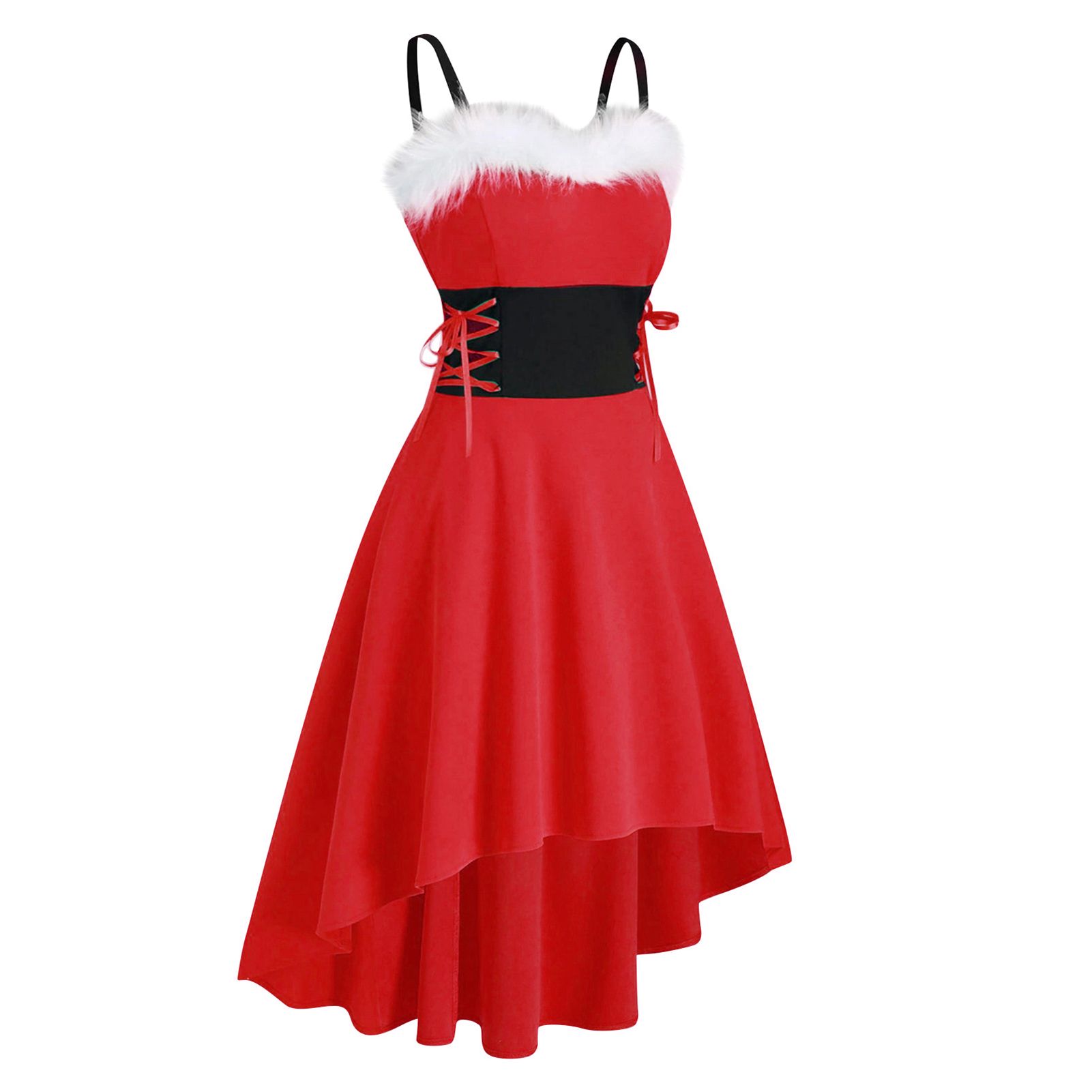 Christmas Swing Dress Off Shoulder Vintage Large Hem Dress