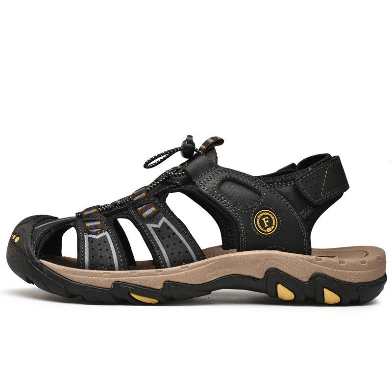 New Men's Sandals Male Shoes  Leather Sandals Comfortable Breathable Summer Mens Shoes Man Outdoor Casual Sneakers 38-46