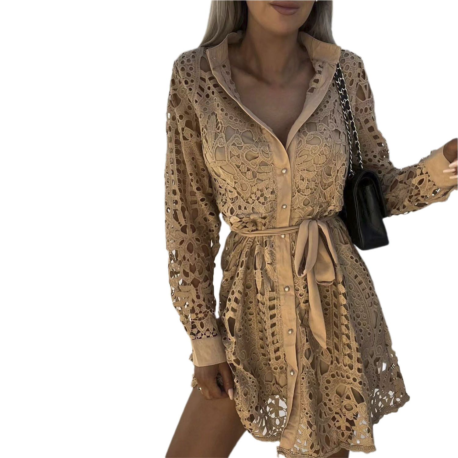 ni Dress Long Sleeve Slim-fitting Above Kneeni Dress