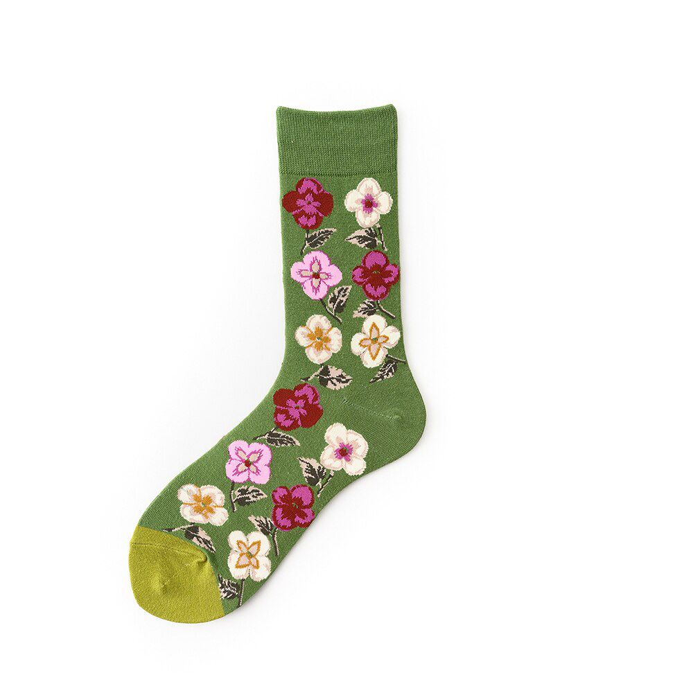 1 Pair Women Socks Cotton Flower Cats Female Colorful Funny Lover Socks 36-43EUR