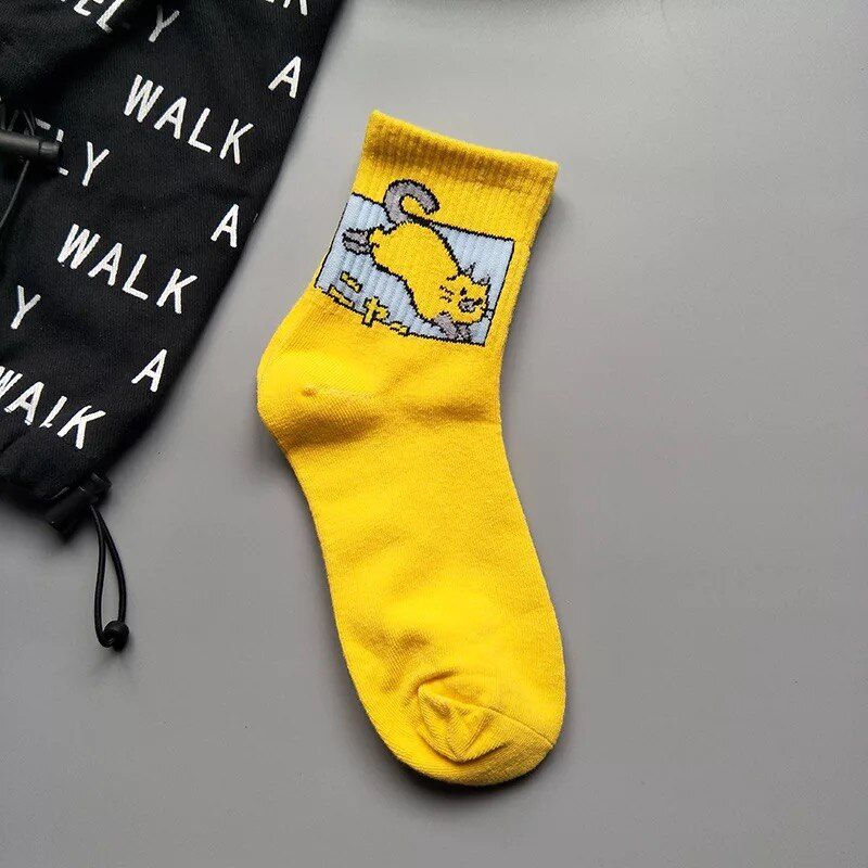 New Fashion Harajuku Women Girls Hip Hop Long Socks Cute Animal Dinosaur Socks for Ladies Funny Japan Korean Style Cartoon Socks