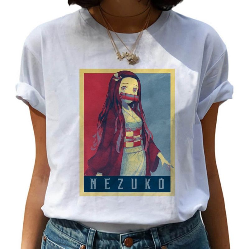 Funny Jnese Anime Kimetsu No Yaiba Demon Slayer T Shirt Graphic Top Tees Tshirt Streetwear Punk T-shirt Men Clothes Women