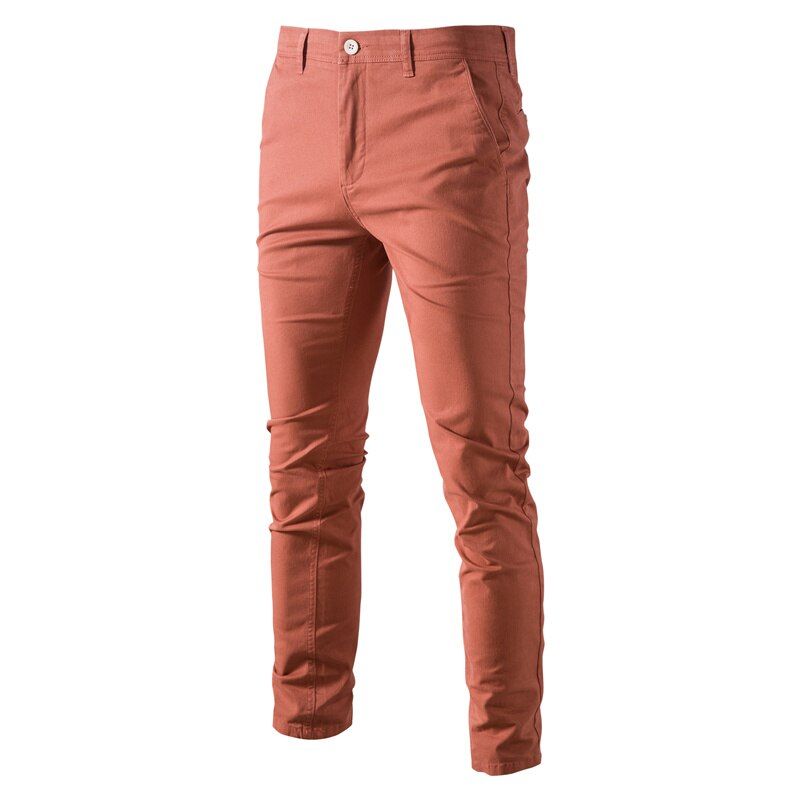 Casual Cotton Men Trousers Solid Color Slim Fit Men's Pants Spring Autumn High Quality Classic Business Pants Men