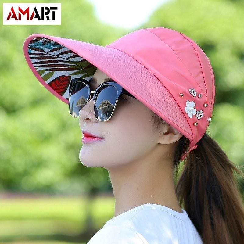 Women Lady Sunhat Beach Hat UV Protection Anti-UV Casual Visors Foldable Cap For Outdoor