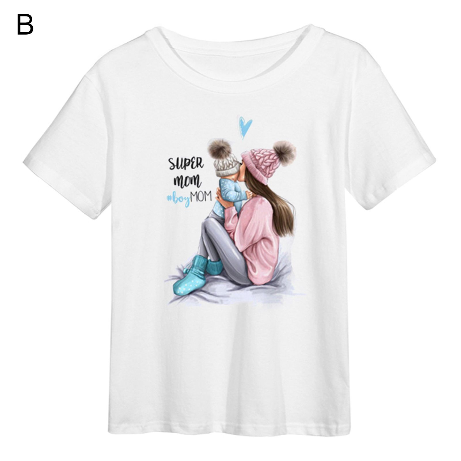 Women Tee Top Fade-resistant Mon Kids Printed Women T-shirt