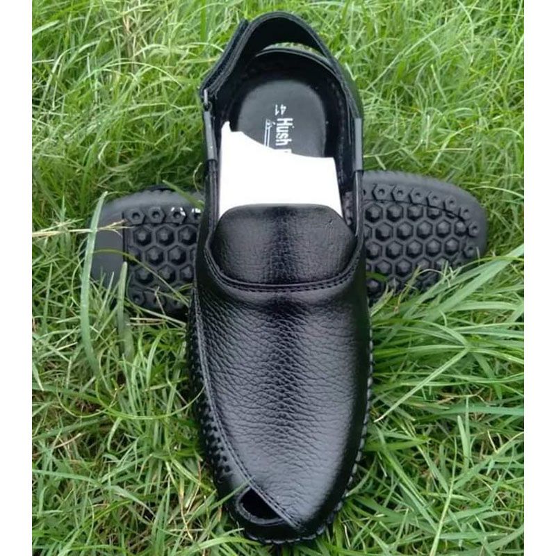 New Fashion Summer Leather Stylish Special Sole Beach half shoes Slippers  Nagra Shoe for man BLACK Panjabi's shoe new collection for Men
