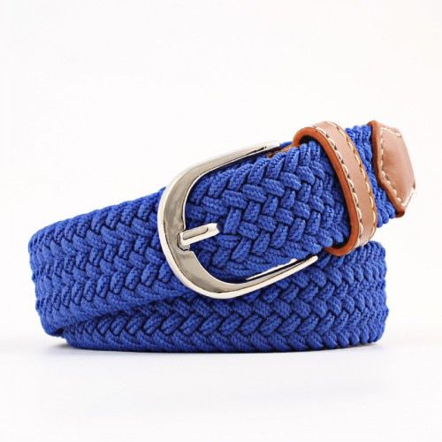 Hot Elastic Unisex Belt Knitted Canvas Decoration Belt Female Pin Buckle Canvas Strap Women Man Belt