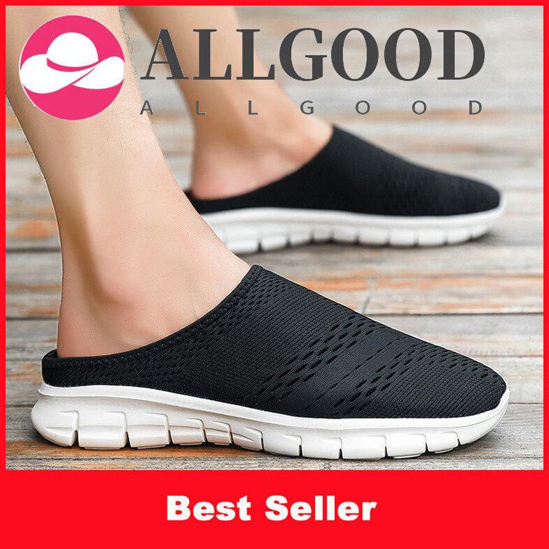 Korean Half Shoes for men Half Slippers Flat Breathable Beach Young Sandals Lazy Shoes Loafers for men  Fashion Casual Shoes