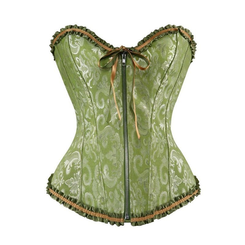 Corset Sexy Lace Plus Size Erotic Zip Floral Women Bustier Corset Lingerie Tops Brocade Victorian Fashion DropShipping