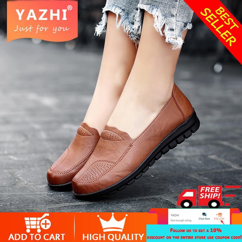 Ladies Mother Flat Shoes Soft Leather Women Loafers Summer Shoes Female Driving Shoes  Big Size 41