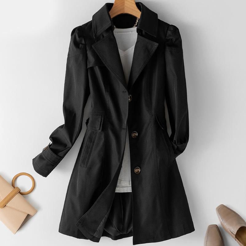 Autumn Women Khaki Long Trench Coat Casual Female Streetwear Slim Fit Korean Style Windbreaker Single Breasted Outwear(null)