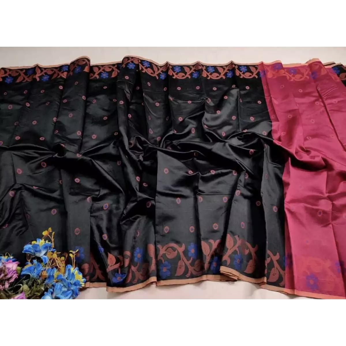 Luxurious Collection Gracious Minakari Jamdani Saree PinkBlue colour Saree Same as picture Saari for woman Sari collection Saree for woman Tangail saree Shari for woman Saari for girl Saari for woman,Tangail Tat Shilpo (TAN)