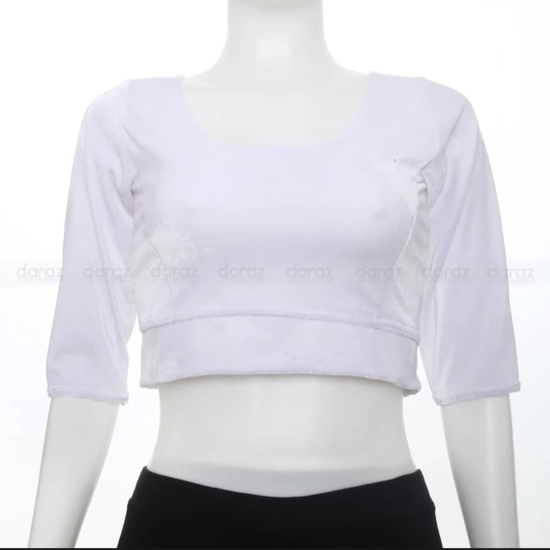 Indian Stylish Velvet Blouses Three Quarter Sleeves For Women.