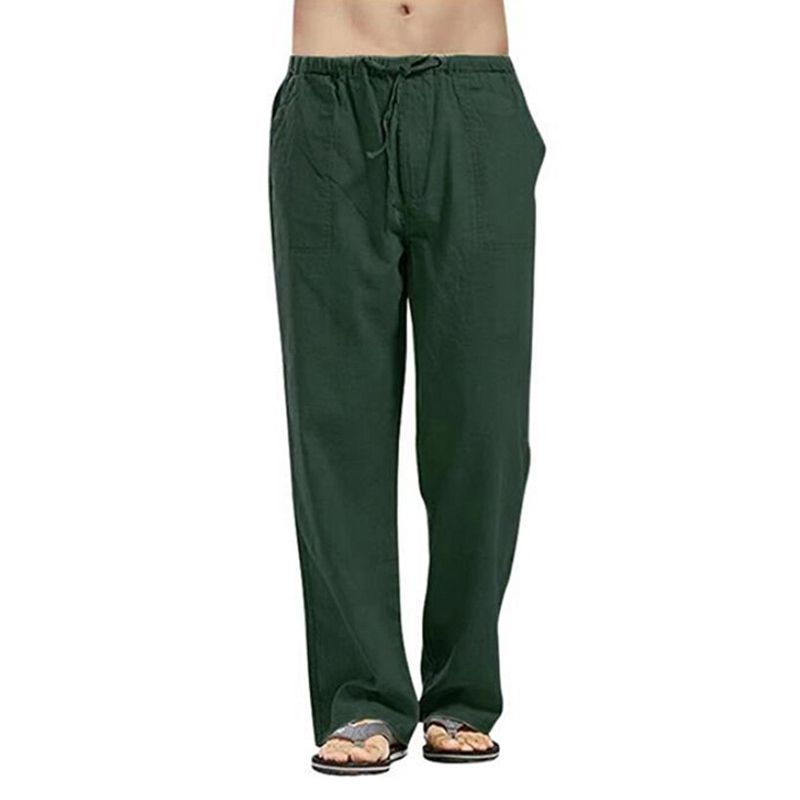 Linen Trousers for Men Wide Cargo Pants Summer Oversize Plus Size Linens Streetwear Spring Harajuku Men's Clothing