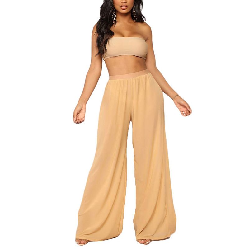 Womens Beach Mesh Long Pant Bikini Cover Ups Summer Transparent Swimwear Pant Wide Leg Trousers Plus Size S-2XL