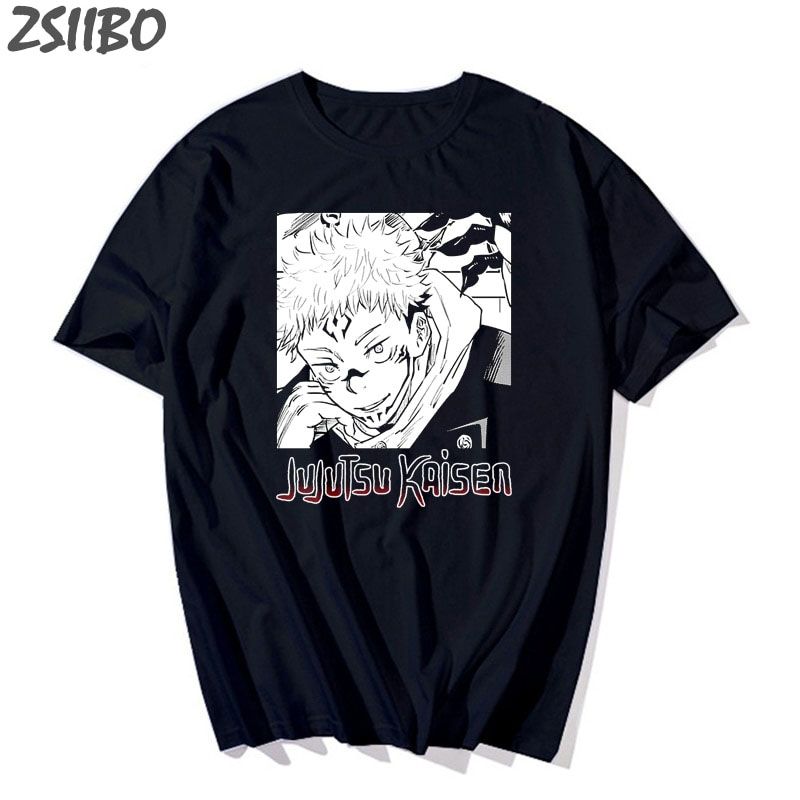 Harajuku Men's tshirt Jujutsu Kaisen Printed UniShort Sleeve T shirt Cool Cartoon Anime Casual T-shirt Male Streetwear Tops