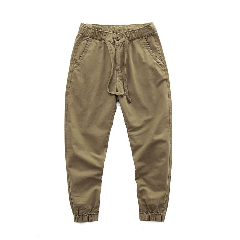 Jn Style Harajuku Vintage Elastic Waist Overalls Pant Elastic Waist High Quality Solid Color Ankle Length Comfortable Trouser