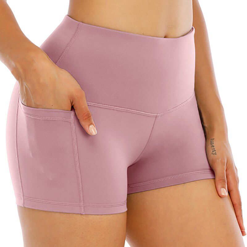 Summer Shorts Women High Waist Hip Lift Running Nudity Gym Short Sport Quick Dry Tights Yoga Clothing