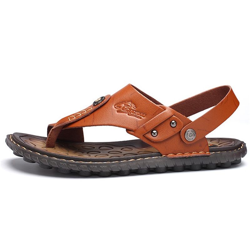 MIXIDELAI New Fashion Luxury Leather Men Sandals Handmade Men Shoes Summer Soft Leather Shoes Top Quality Flats Beach Sandals
