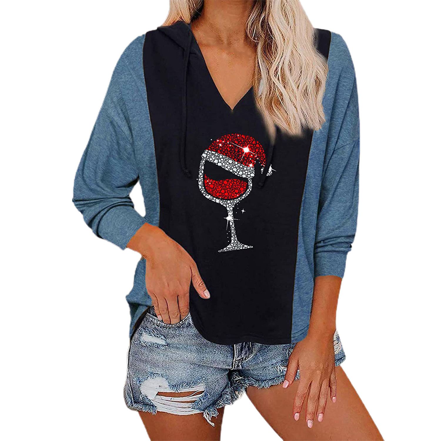 Autumn Hoodie Long Sleeve Breathable V-neck Autumn Hoodie