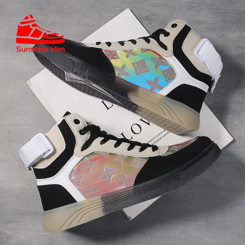 【 Size 35 - 46 】Sunshine Men Shoes Men Fashion New High-top Shoes, Colorful Shoes, Sports Comfortable and Versatile Men's Shoes