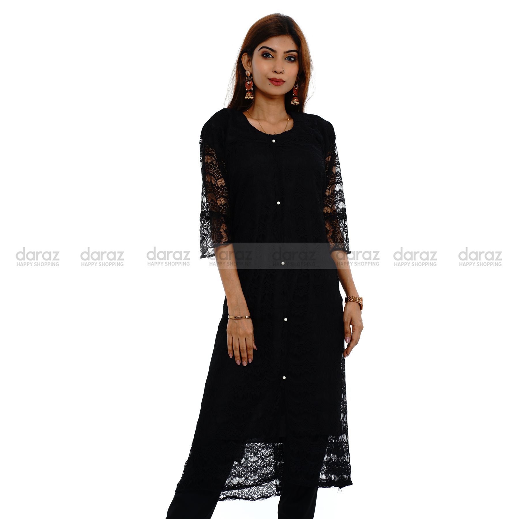 Readymade Round Stylish Fashionable Hot Kurti For Girls Long Pure Soft Linen (1 Pcs) - Kurti For Girls - Kurti For Girls