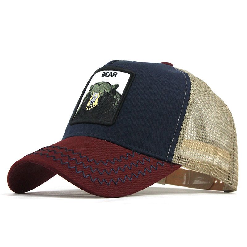 [FLB] Animals Embroidery Baseball Men Women Hip Hop Hat Summer Breathable Mesh Sun Gorras Unisex Streetwear F192